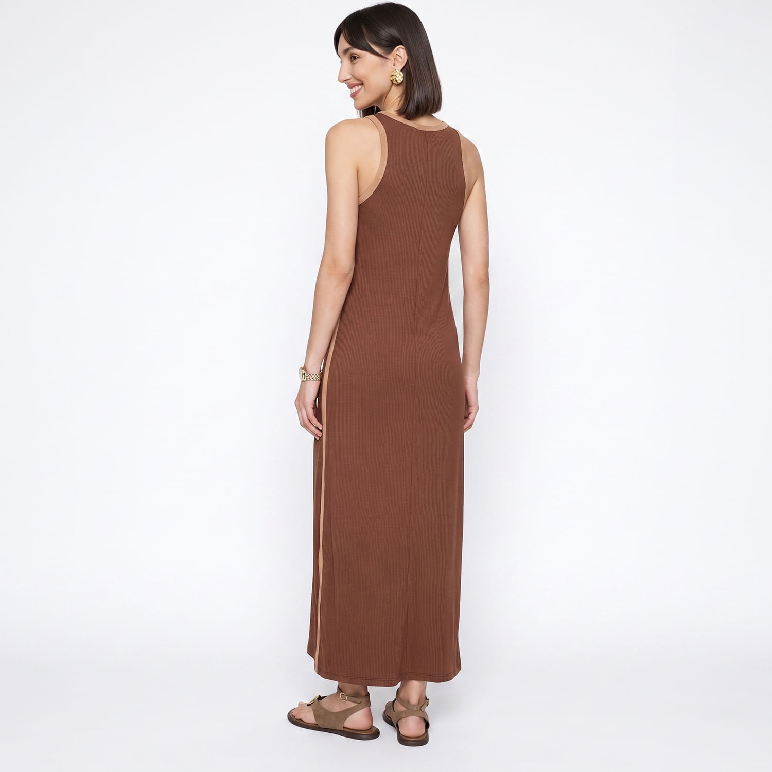 VESTIDO VIES MARROM Marrom