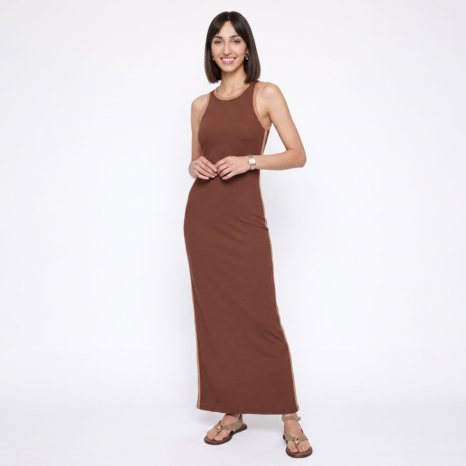 VESTIDO VIES MARROM Marrom