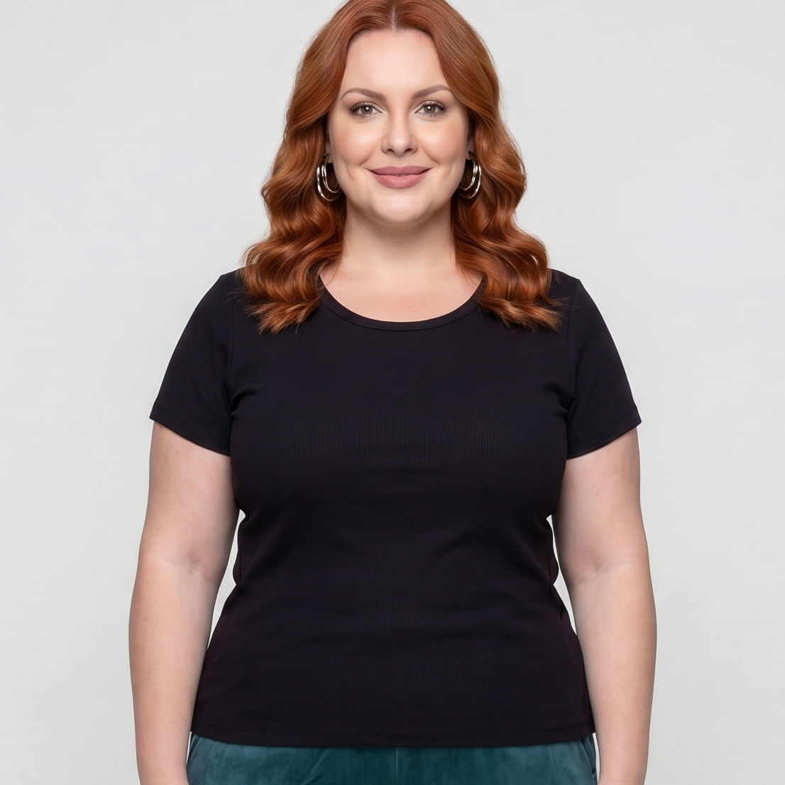 Blusa MC Rib. Preto Preto