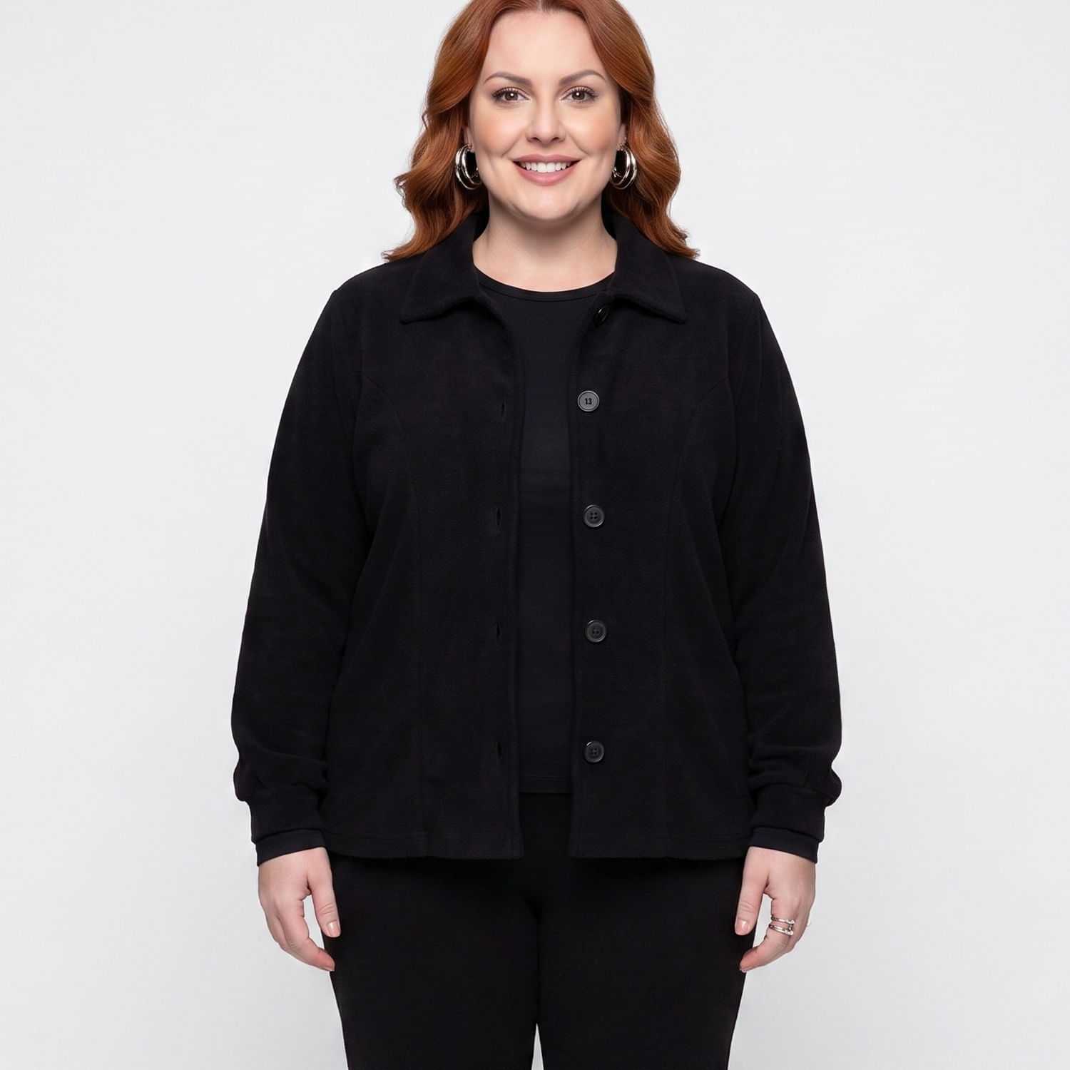 Blusa Boucler Preto Preto