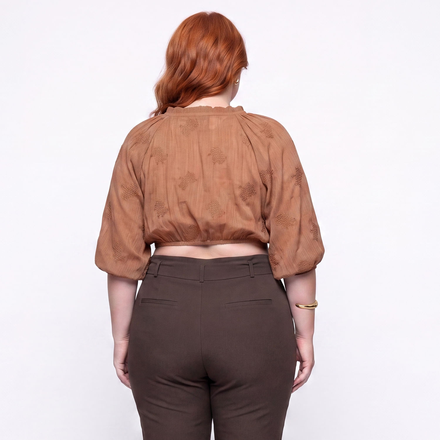 CAMISA BORD MARROM Marrom