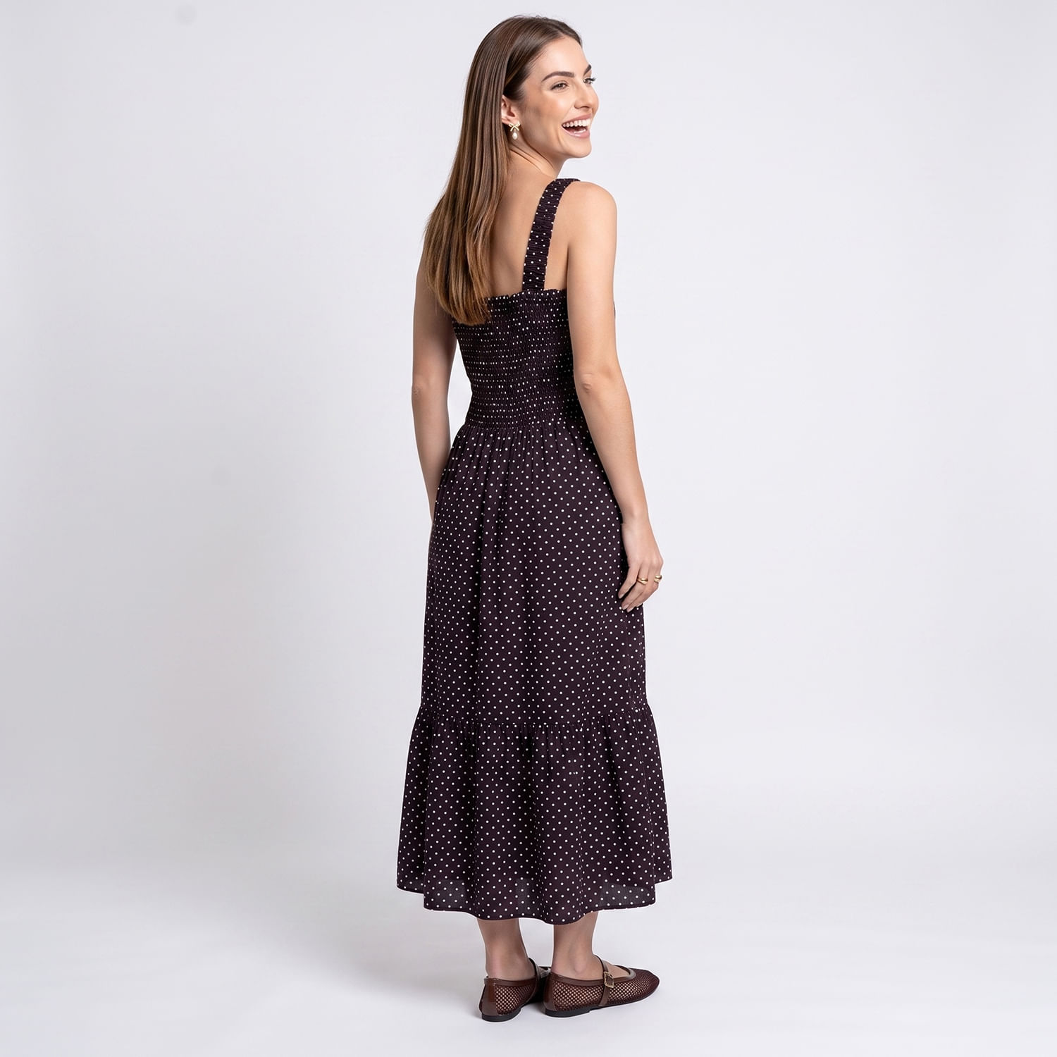 VESTIDO LASTEX PRETO Preto