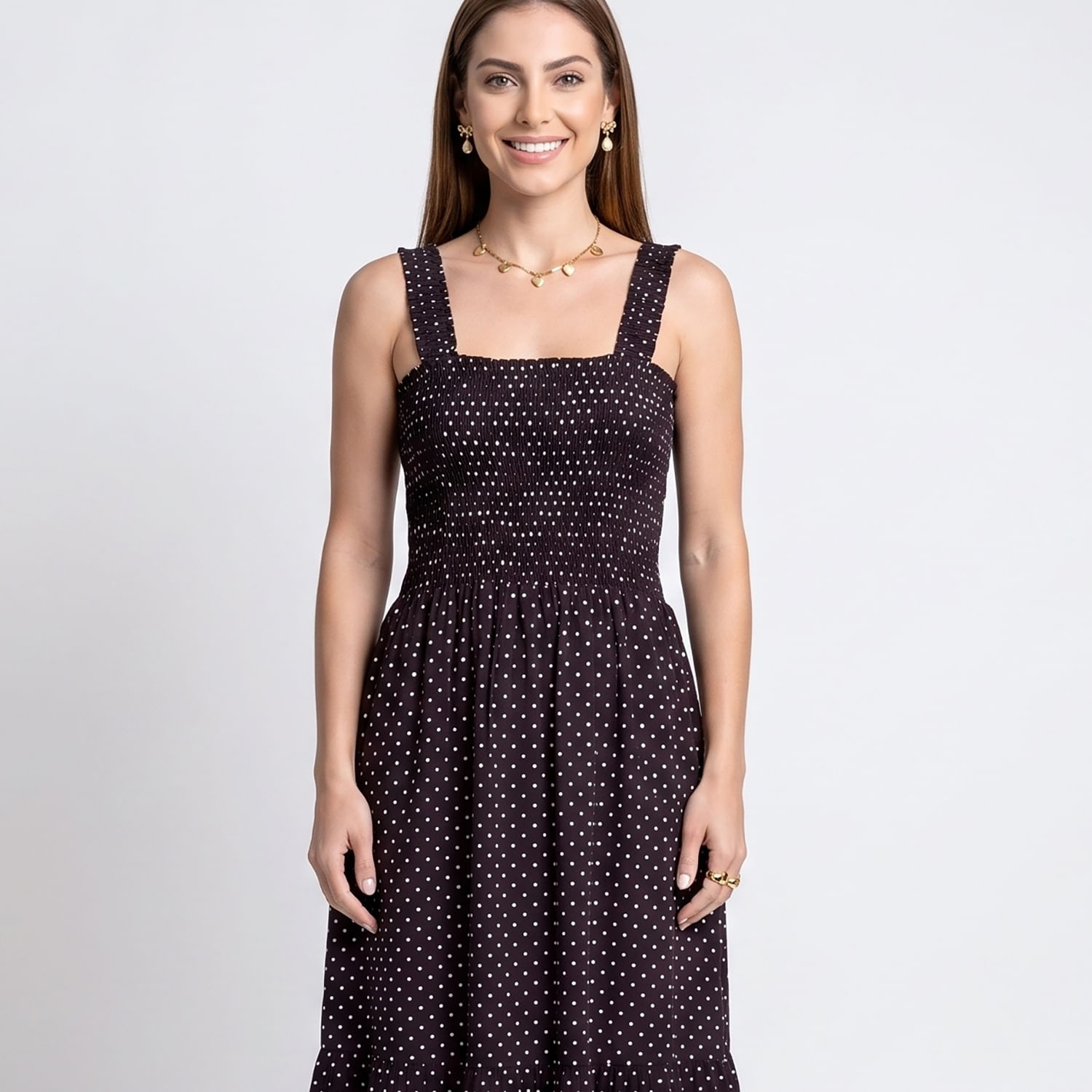 VESTIDO LASTEX PRETO Preto