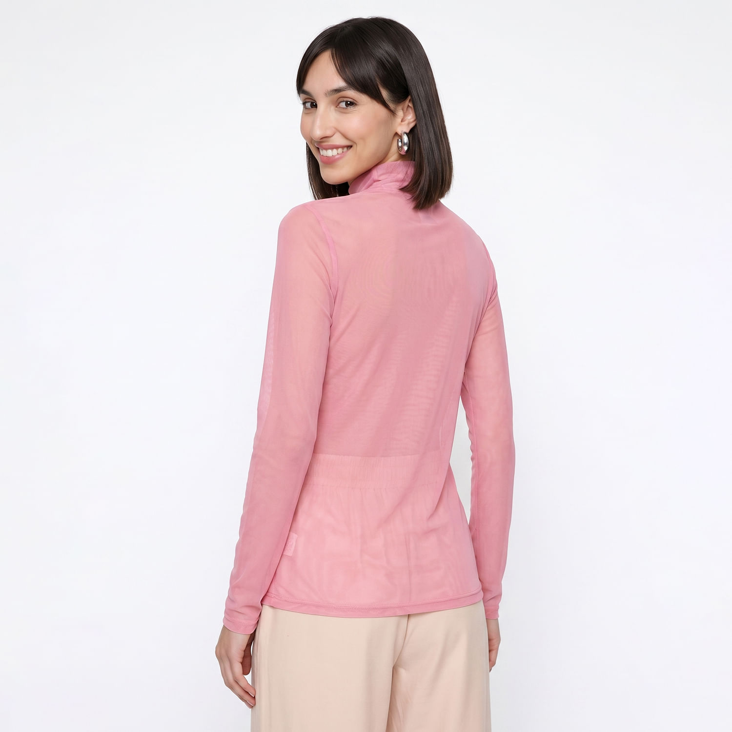 Blusa ML Tule Rosa Rosa
