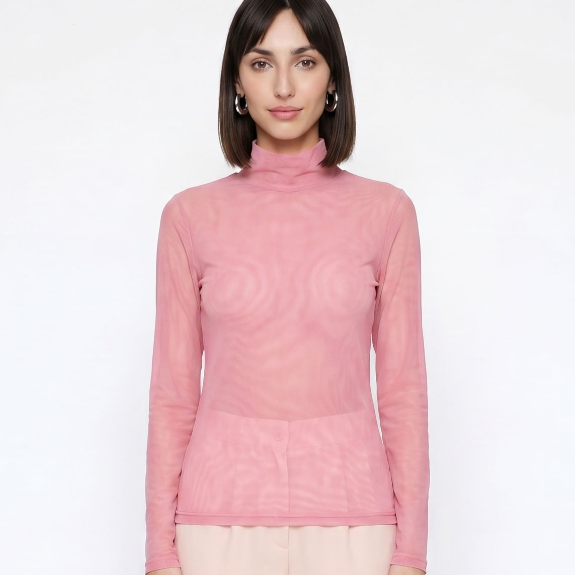Blusa ML Tule Rosa Rosa