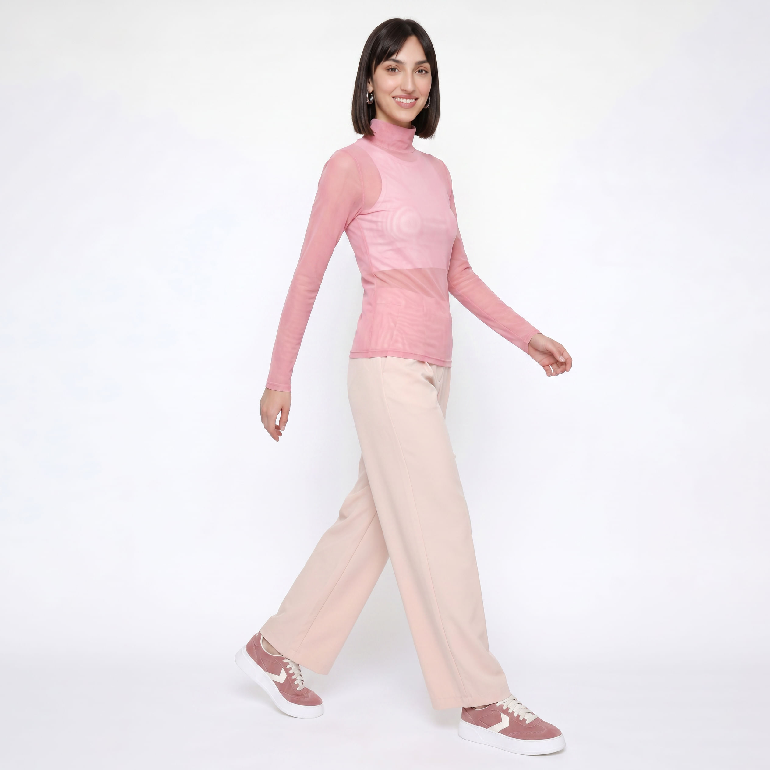 Blusa ML Tule Rosa Rosa