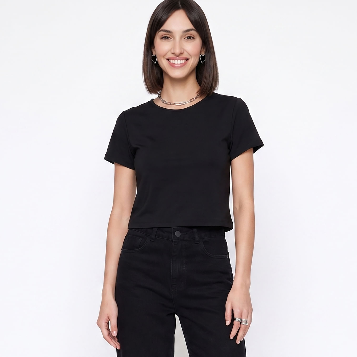 BLUSA MC POLIAM PTO Preto