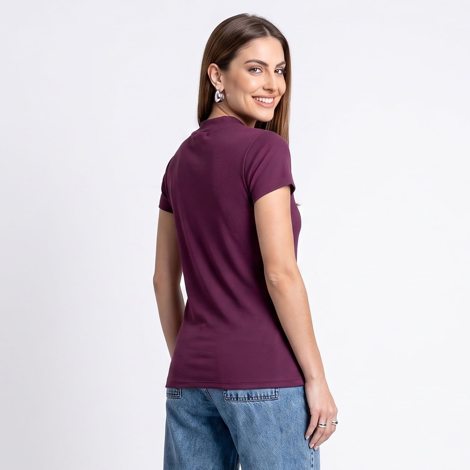 BLUSA MC G.A RIB RXO Roxo