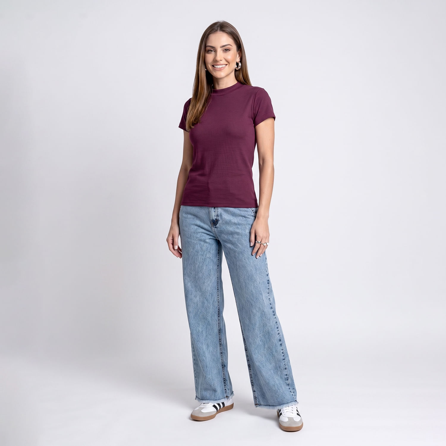 BLUSA MC G.A RIB RXO Roxo