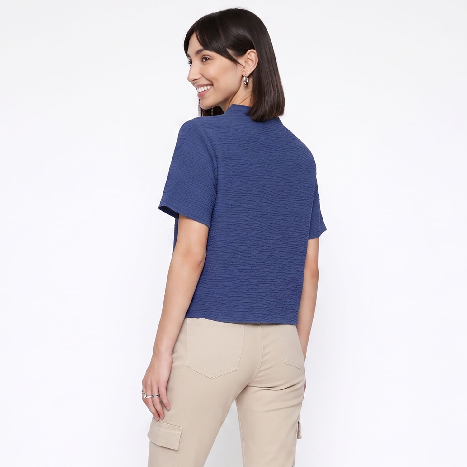 Cropped Texturiz AZ Azul