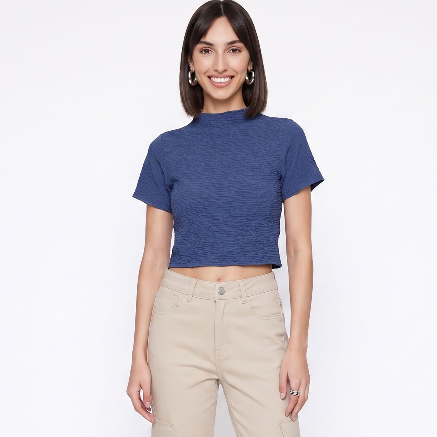 Cropped Texturiz AZ Azul