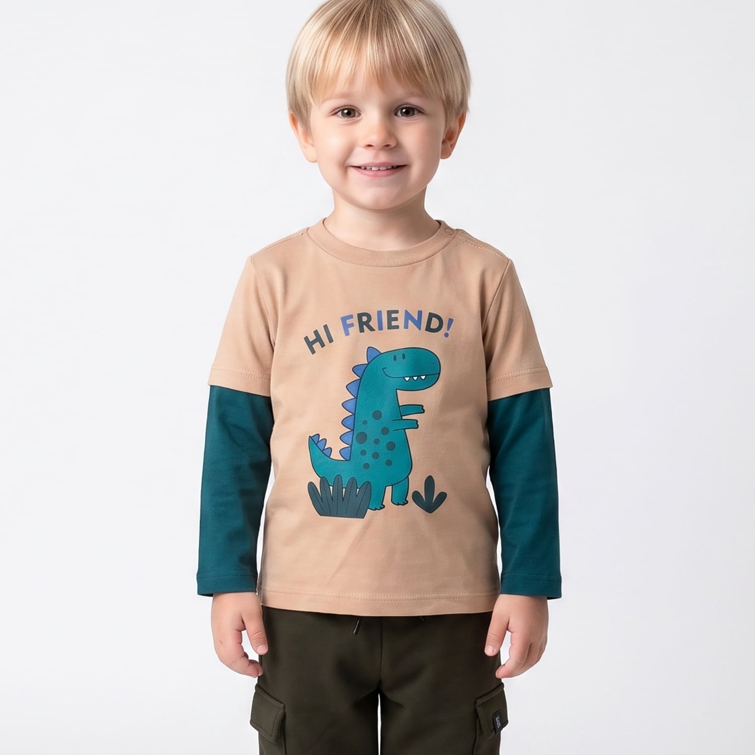 CAMISETA ML DIN BGE Bege