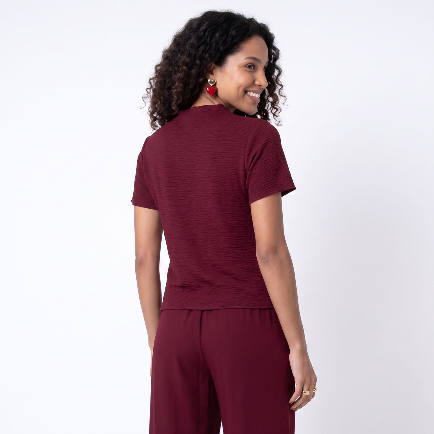 Cropped Textur Vinho Vinho