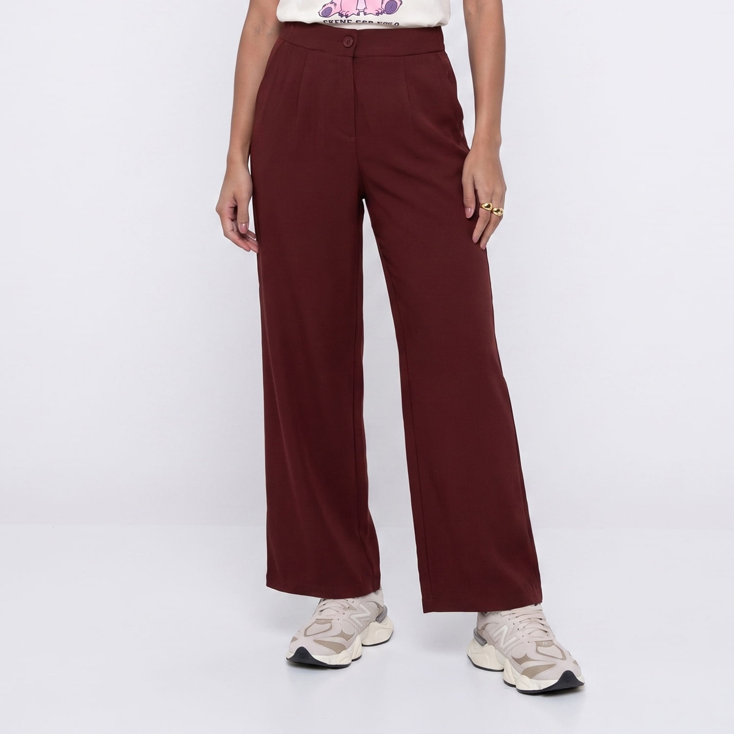 CALÇA WIDE ALF MARRO Marrom