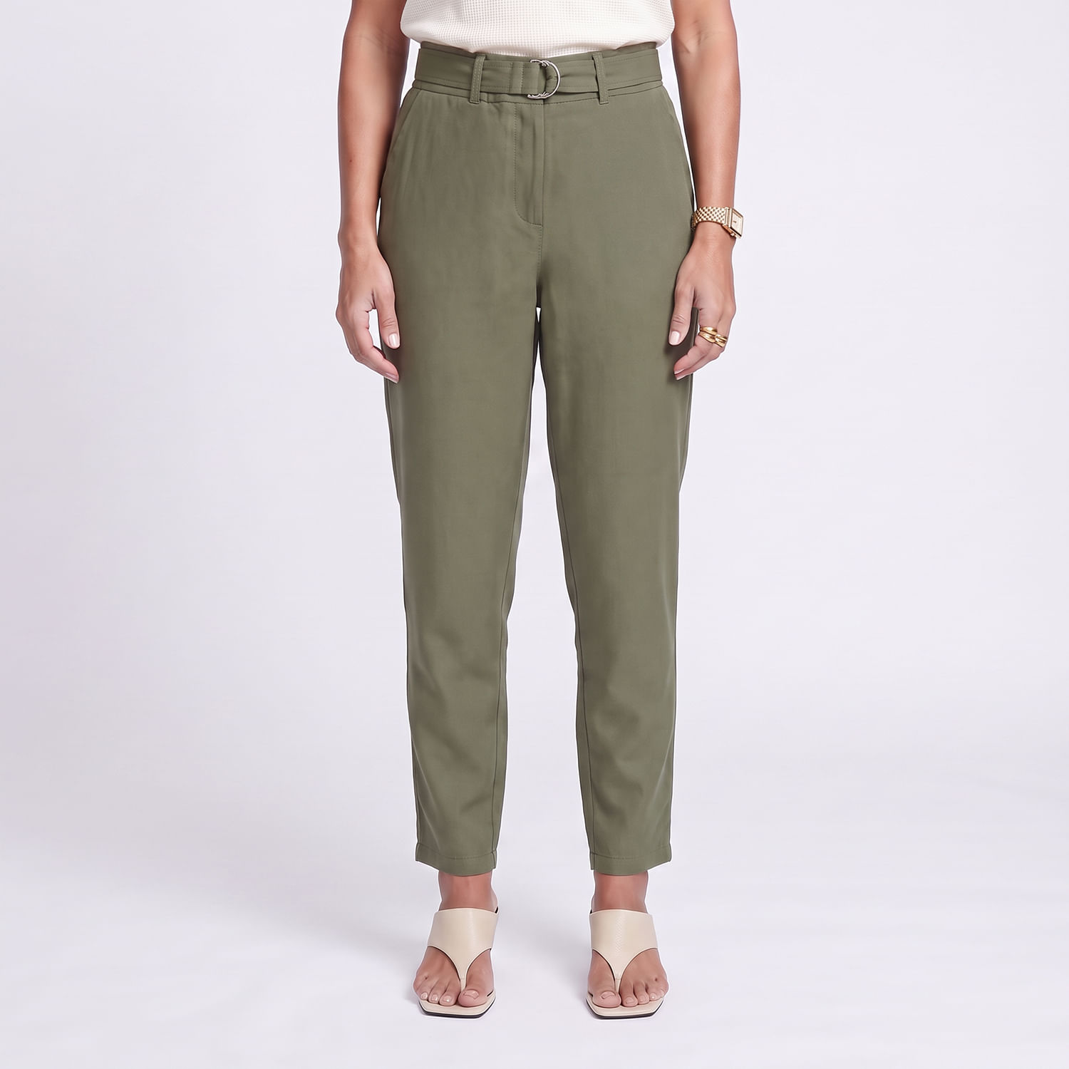 Calça Reta cinto 544 Verde