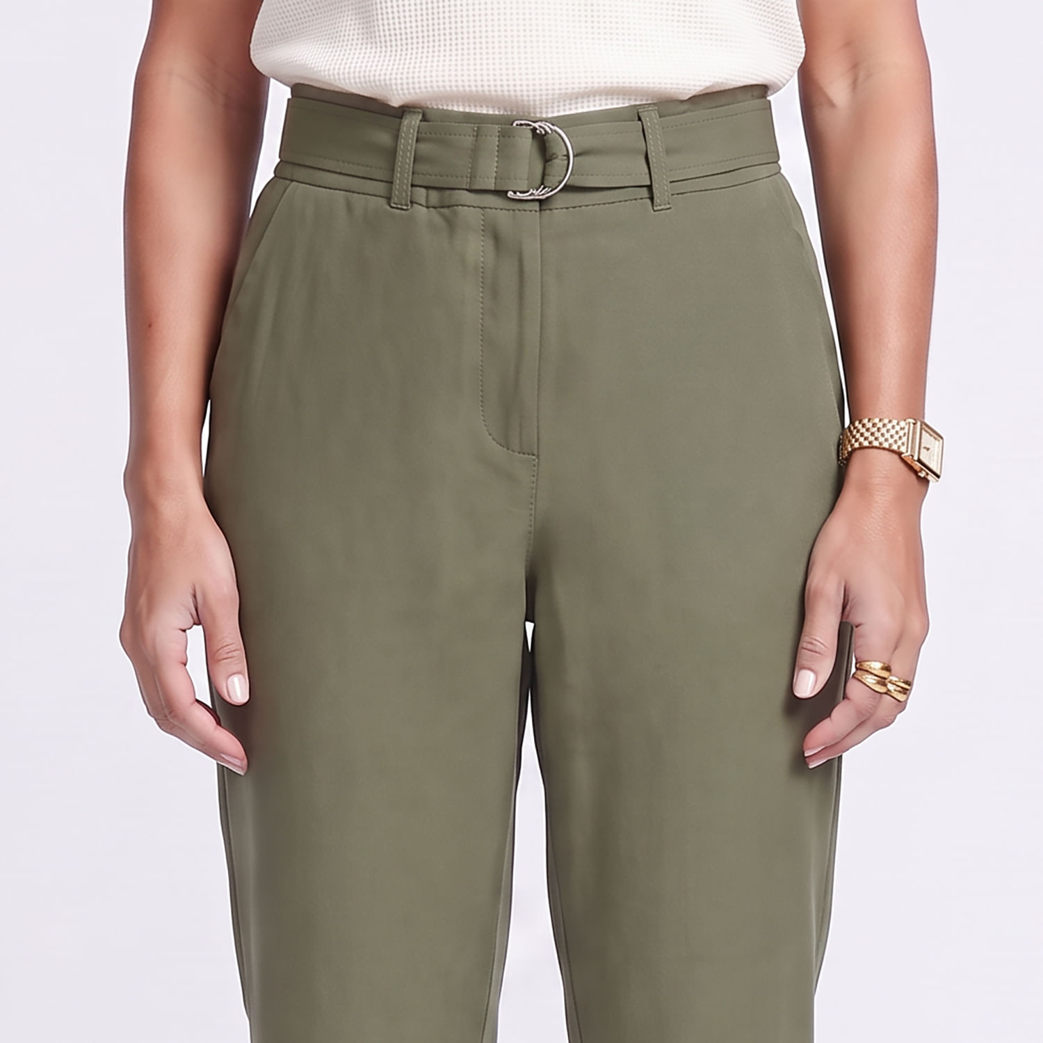 Calça Reta cinto 544 Verde