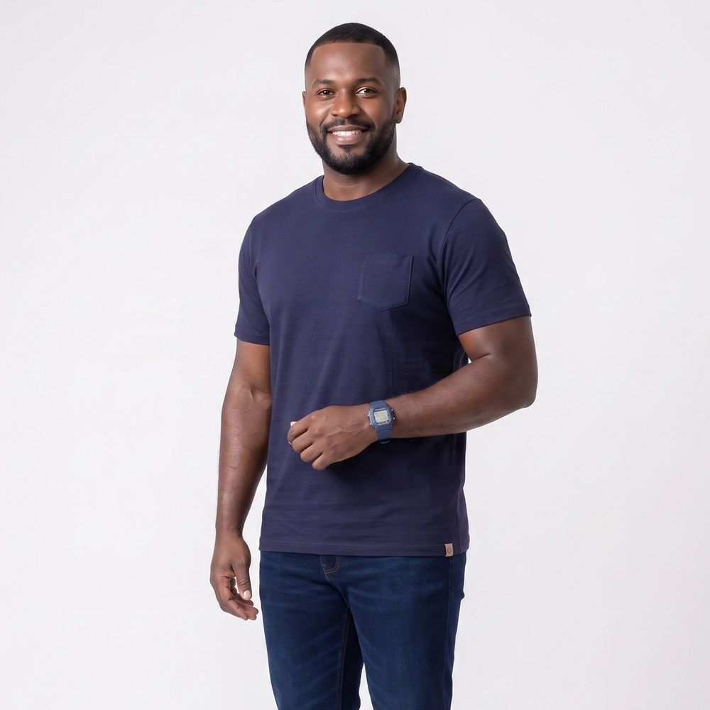 Camiseta Masculina Azul Marinho Plus Size