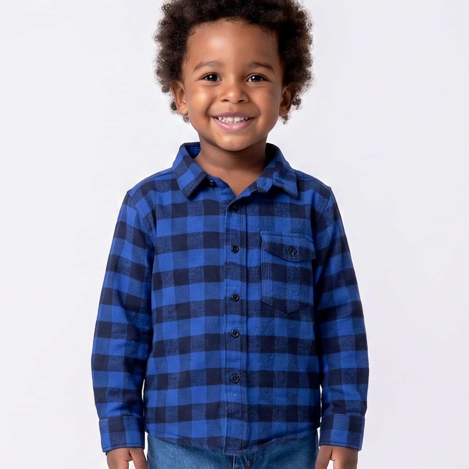 Camisa INFO Xadrez Azul