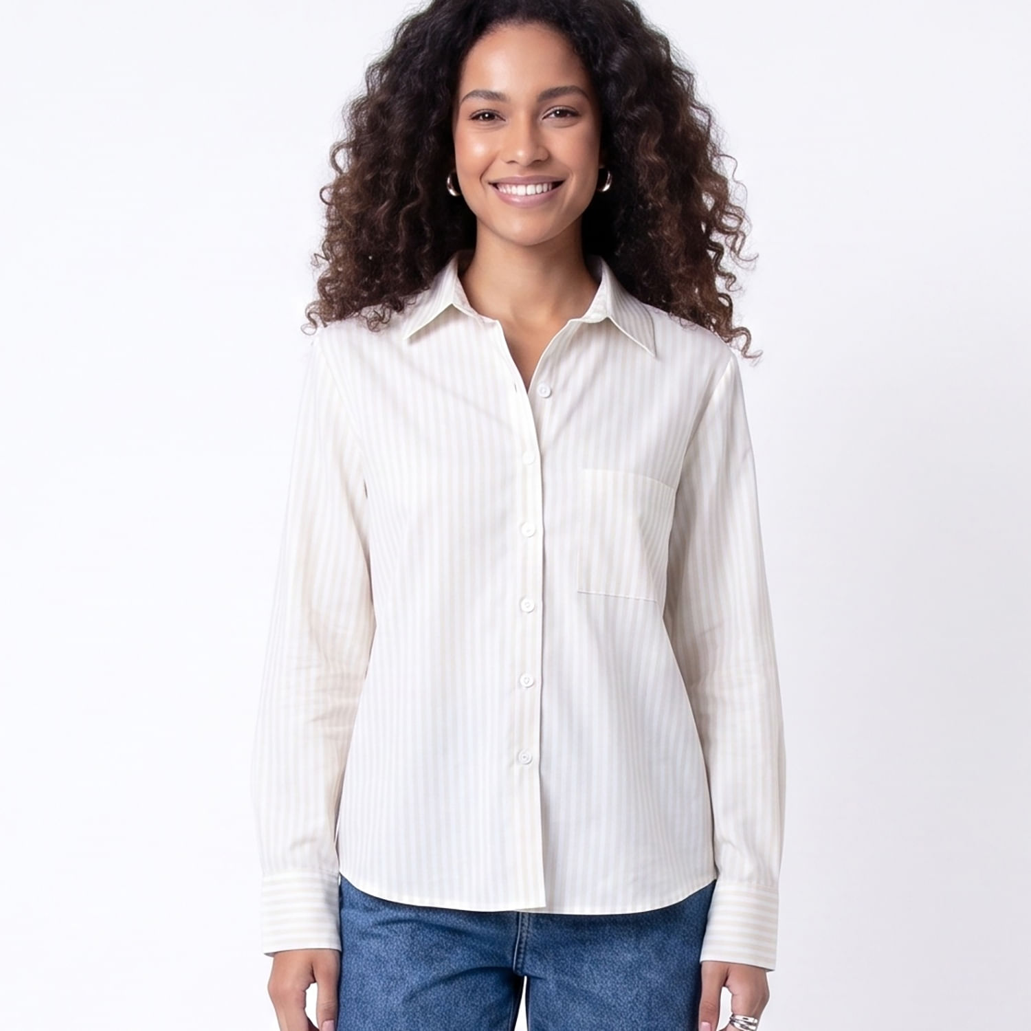 CAMISA ML LIST BEGE Bege