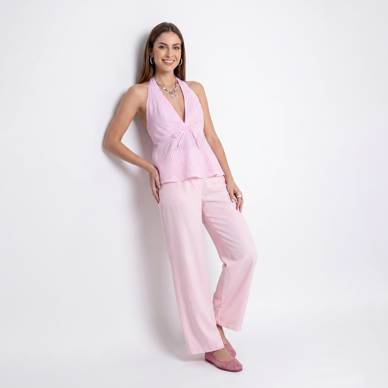 BLUSA FT UN LISTR RS Rosa