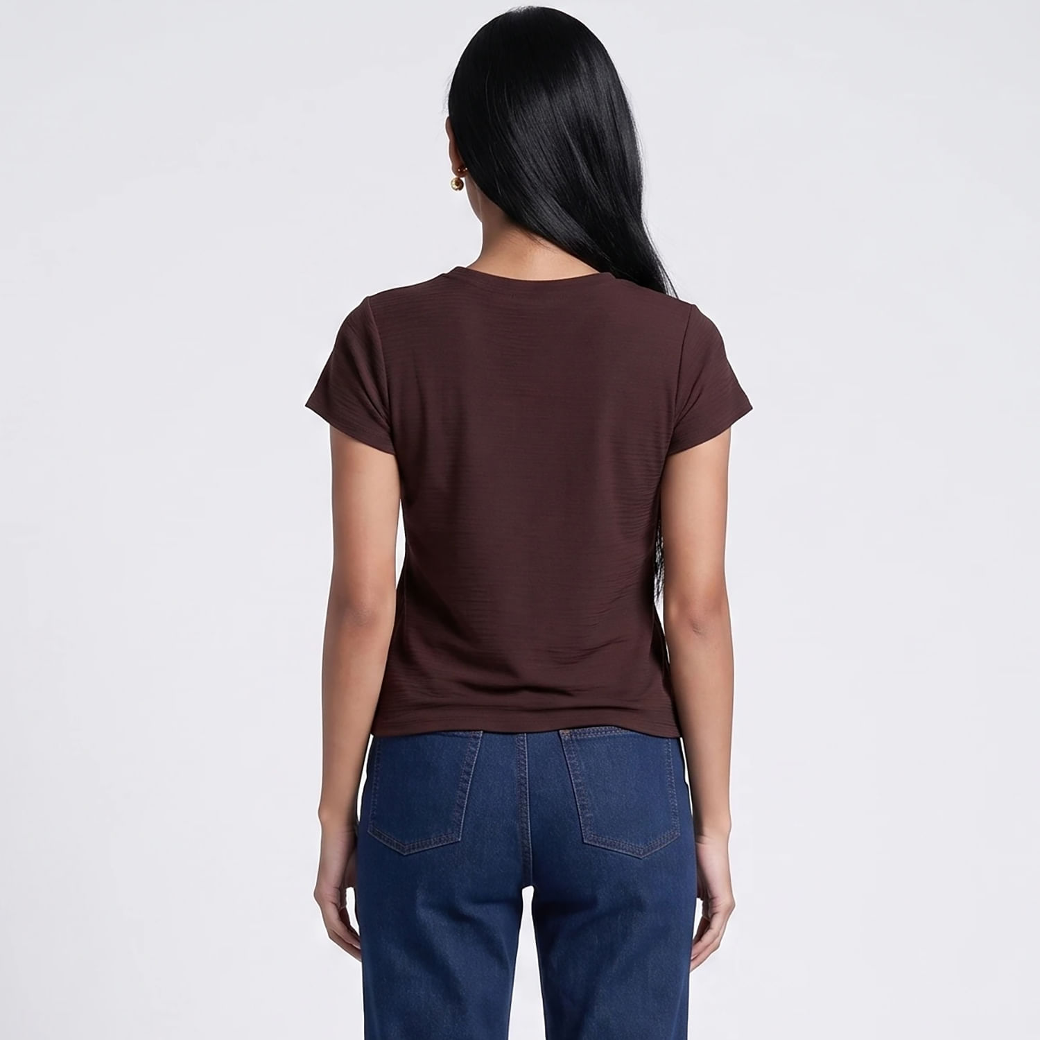 Blusa MC Text.Marrom Marrom