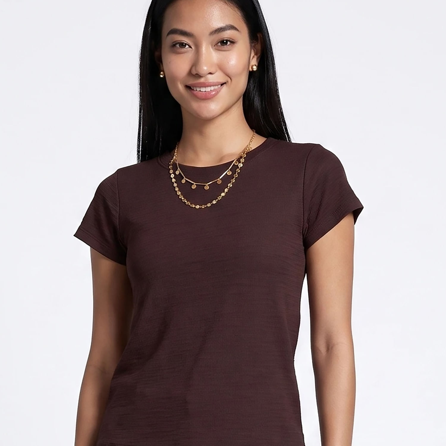Blusa MC Text.Marrom Marrom
